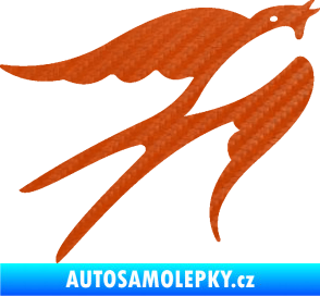 Samolepka Vlaštovka 003 pravá 3D karbon oranžový
