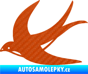 Samolepka Vlaštovka 004 levá 3D karbon oranžový