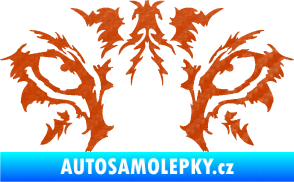 Samolepka Vlčí oči 3D karbon oranžový