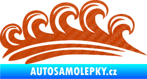 Samolepka Vlny 001 pravá moře 3D karbon oranžový
