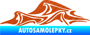 Samolepka Vlny 002 levá moře 3D karbon oranžový