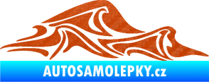 Samolepka Vlny 002 pravá moře 3D karbon oranžový