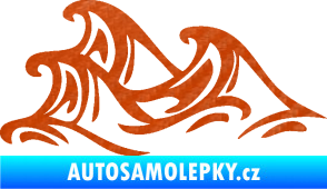 Samolepka Vlny 005 levá moře 3D karbon oranžový
