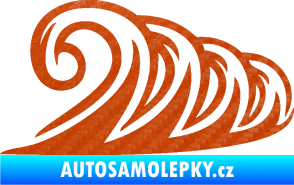 Samolepka Vlny 006 pravá moře 3D karbon oranžový