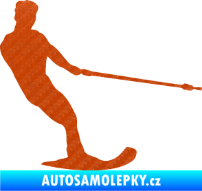 Samolepka Vodní lyže 003 pravá 3D karbon oranžový