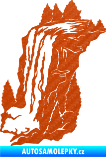 Samolepka Vodopád levá krajina 3D karbon oranžový