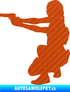 Samolepka Vojačka 001 levá 3D karbon oranžový