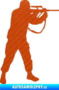 Samolepka Voják 001 pravá 3D karbon oranžový