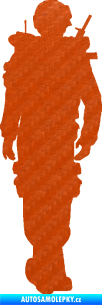 Samolepka Voják 003 levá 3D karbon oranžový