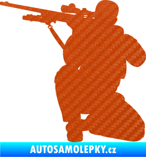 Samolepka Voják 010 levá sniper 3D karbon oranžový