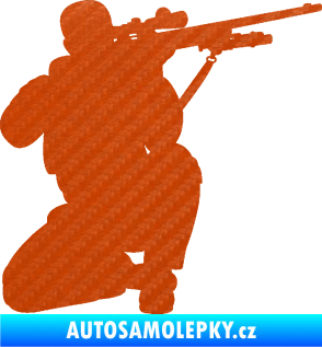 Samolepka Voják 010 pravá sniper 3D karbon oranžový