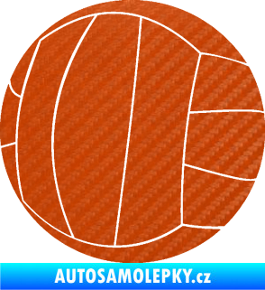 Samolepka Volejbalový míč 003 3D karbon oranžový