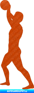 Samolepka Voleybal 015 levá 3D karbon oranžový