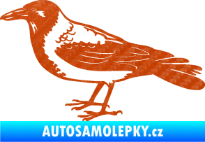 Samolepka Vrána 001 levá 3D karbon oranžový