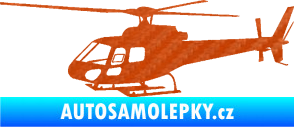 Samolepka Vrtulník 002 levá helikoptéra 3D karbon oranžový