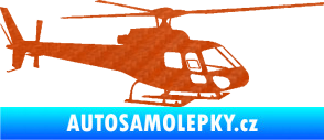 Samolepka Vrtulník 002 pravá helikoptéra 3D karbon oranžový