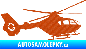 Samolepka Vrtulník 006 pravá 3D karbon oranžový