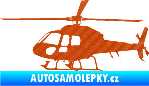Samolepka Vrtulník 007 levá helikoptéra 3D karbon oranžový