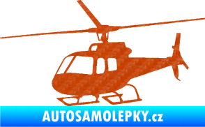 Samolepka Vrtulník 008 levá helikoptéra 3D karbon oranžový