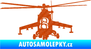 Samolepka Vrtulník 009 levá helikoptéra 3D karbon oranžový