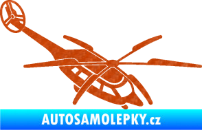 Samolepka Vrtulník 011 pravá helikoptéra 3D karbon oranžový