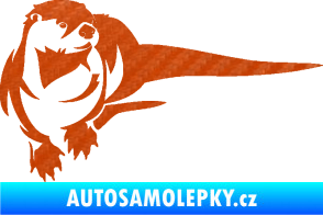 Samolepka Vydra 001 pravá 3D karbon oranžový
