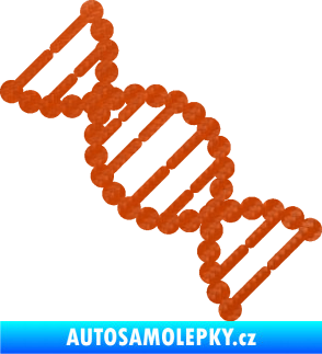 Samolepka Vzorec DNA levá 3D karbon oranžový