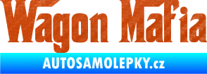 Samolepka Wagon Mafia 001 nápis 3D karbon oranžový