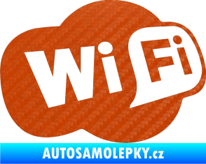 Samolepka Wifi 002 3D karbon oranžový