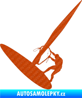 Samolepka Windsurfing 002 levá 3D karbon oranžový