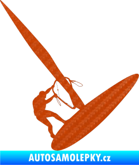 Samolepka Windsurfing 002 pravá 3D karbon oranžový