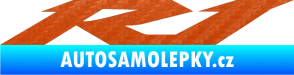 Samolepka Yamaha R1 3D karbon oranžový