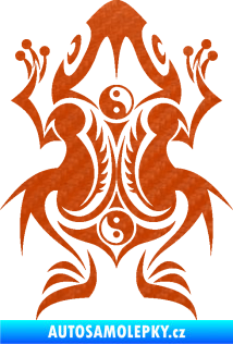 Samolepka Žába 001 3D karbon oranžový