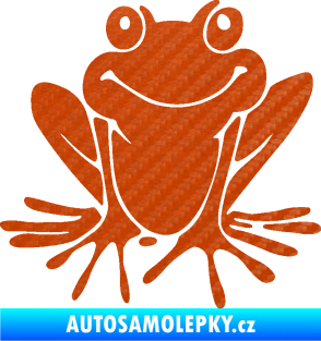 Samolepka Žába 008 pravá 3D karbon oranžový