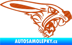 Samolepka Zajíc pravá 3D karbon oranžový