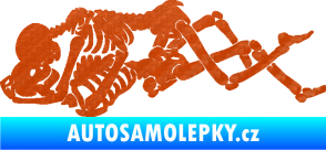 Samolepka Zamilované kostry 001 levá láska až za hrob 3D karbon oranžový