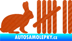 Samolepka Zářezy 003 zajíc 3D karbon oranžový