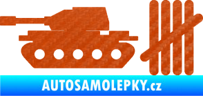 Samolepka Zářezy 008 tank 3D karbon oranžový