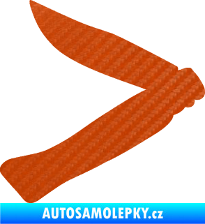Samolepka Zavírací nůž 001 levá 3D karbon oranžový