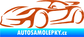 Samolepka Závodní auto 002 levá 3D karbon oranžový
