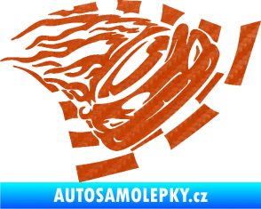 Samolepka Závodní auto 004 pravá 3D karbon oranžový