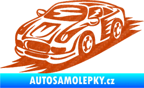 Samolepka Závodní auto 006 levá 3D karbon oranžový