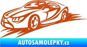 Samolepka Závodní auto 007 levá 3D karbon oranžový
