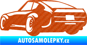 Samolepka Závodní auto 009 levá 3D karbon oranžový
