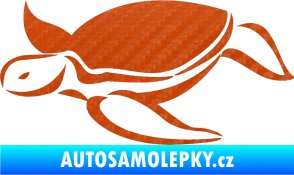 Samolepka Želva 002 levá 3D karbon oranžový