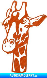 Samolepka Žirafa 001 levá 3D karbon oranžový