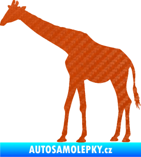 Samolepka Žirafa 002 levá 3D karbon oranžový