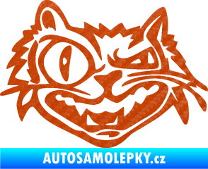 Samolepka Zlý kocour levá 3D karbon oranžový
