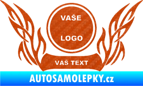 Samolepka Znak Tetování 002 3D karbon oranžový
