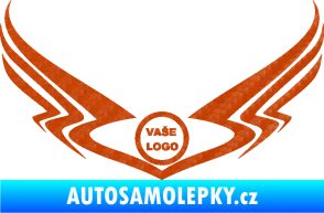 Samolepka Znak Tetování 003 3D karbon oranžový